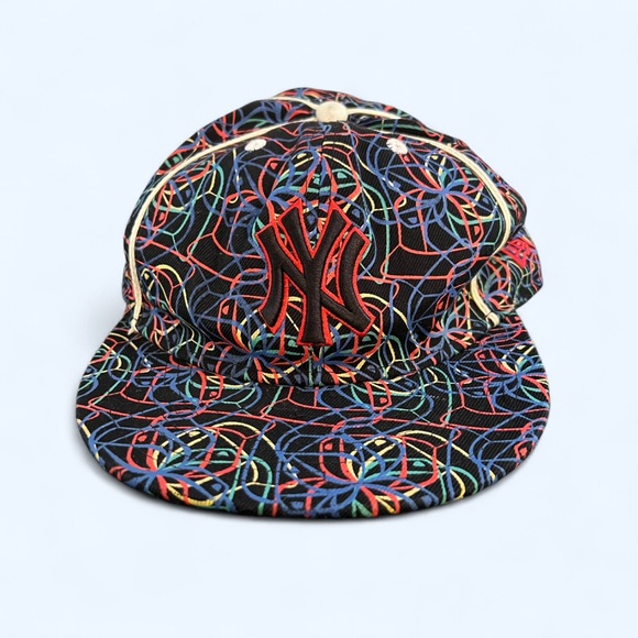 New York Yankees New Era 59Fifty Design Multicolored  7 3/8 Fitted Cap NY Y2K - Picture 1 of 5